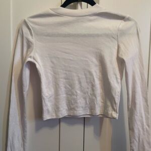 Cotton On White Long Sleeve Crop Top